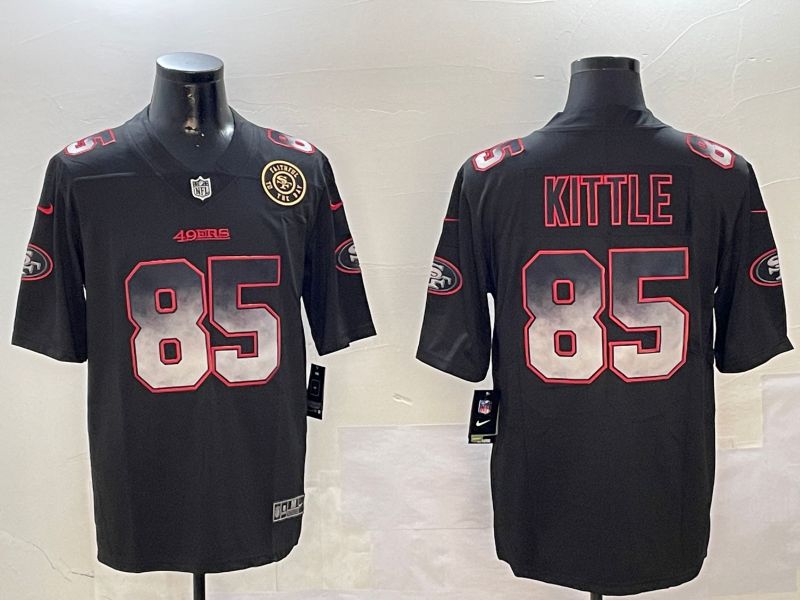 Men San Francisco 49ers #85 Kittle Black Nike Smoke Fashion 2024 Limited NFL Jersey style 3->san francisco 49ers->NFL Jersey
